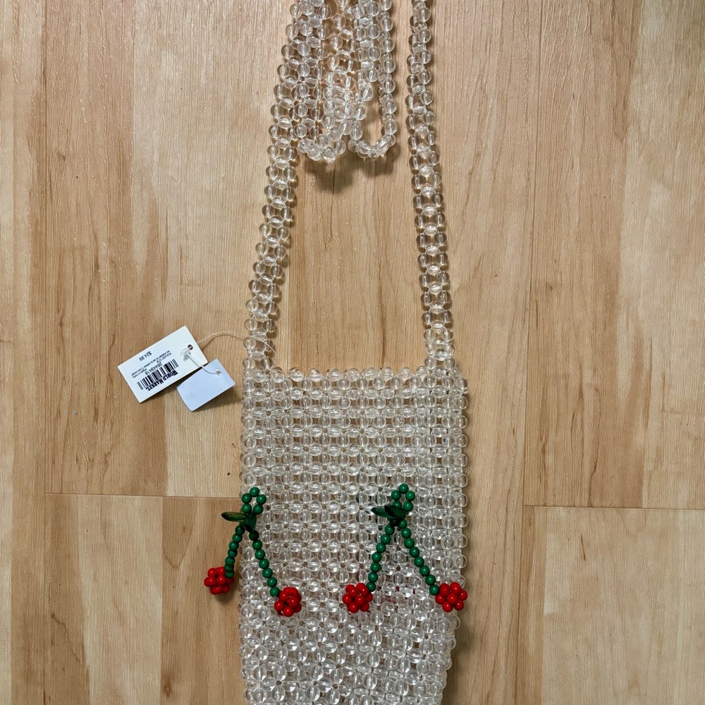 Beaded Cherry Design Crossbody Bag - Picture 3 of 3